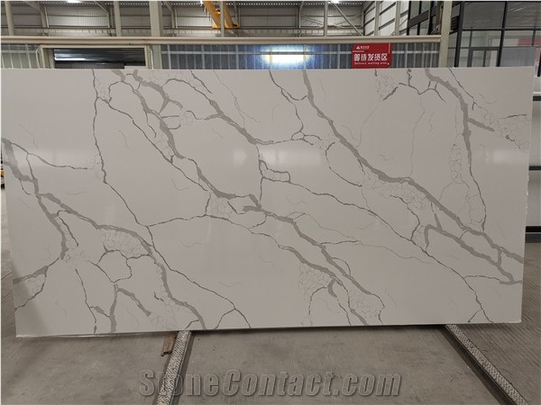 Engineered Marble Look Calacatta White Quartz
