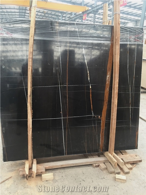 Polished Noir St. Laurent Marble Stone Slabs Tiles