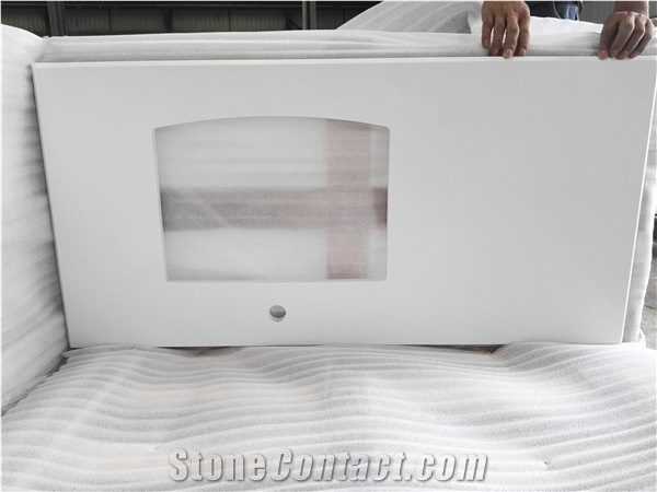 Pure White Quartz Stone Quartz Crystal Countertops