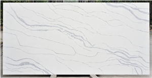 White Marble Looking Artificial Quartz Stone Slabs