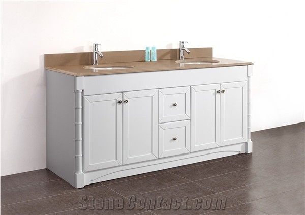 Yellow & Black Color Quartz Top Bathroom Furniture