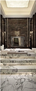 Arabescato Stone,Italian White Marble Bathroom Decorating