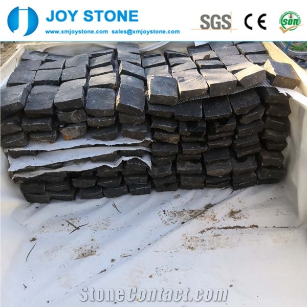 China Black Basalt Back Mesh Cobble for Sale