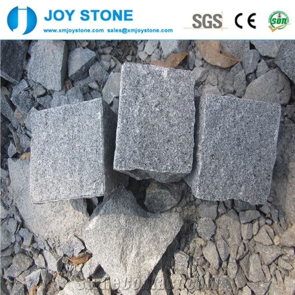 Good Quality Dark Grey Cube Paving Stone Granite