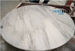 Bianco Calacatta Marble Round Coffee Table Tops