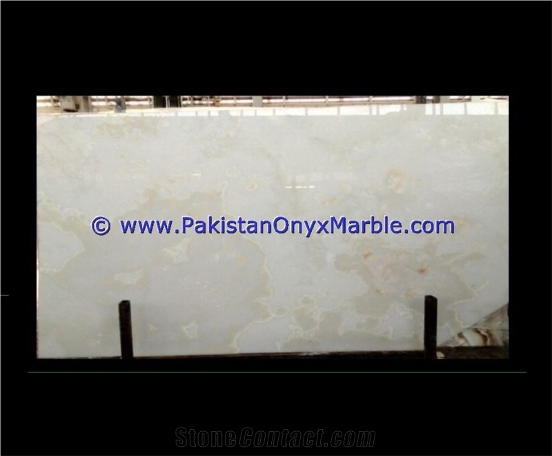 Polished Pure White Onyx Slabs Covering Pattern