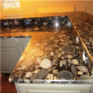 Black Mosaic Granite Kitchen Counter Top