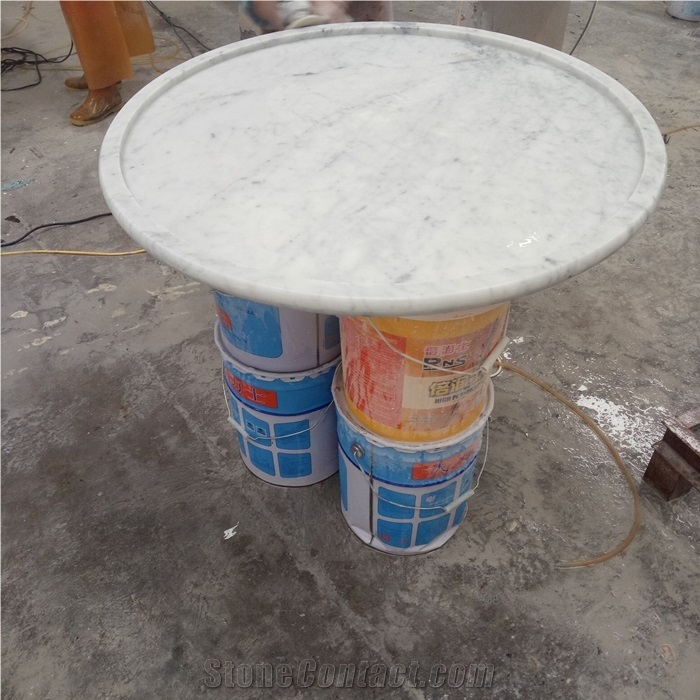 Carrara White Marble Round Countertop for Kitchen