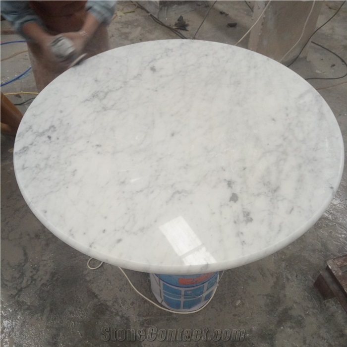 Carrara White Marble Round Countertop for Kitchen