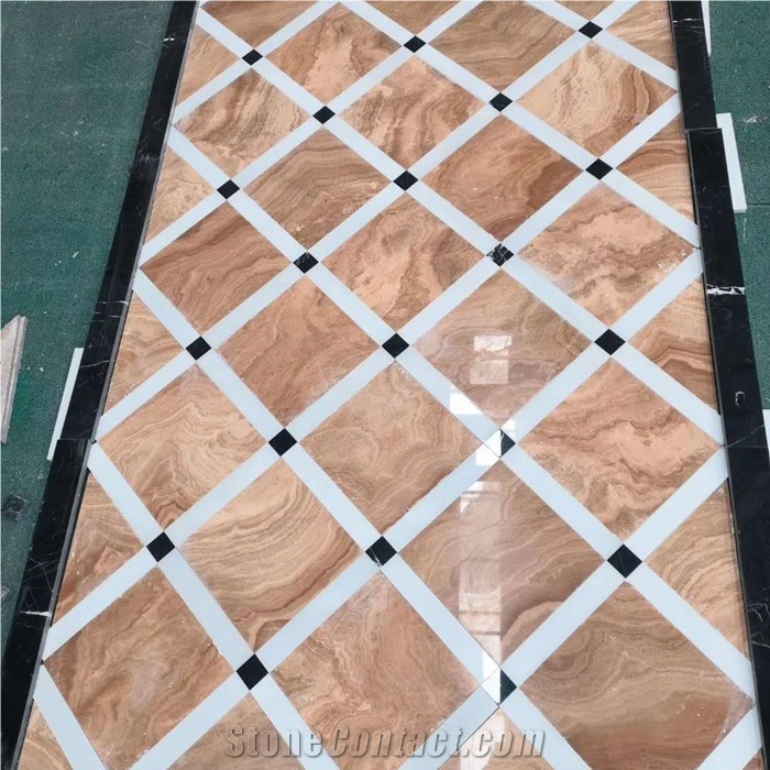 Durable Factory Gold Wood Grain Marble Tiles