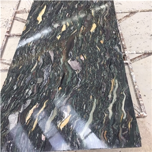 Good Value Peacock Green Granite Slabs Cut Tiles