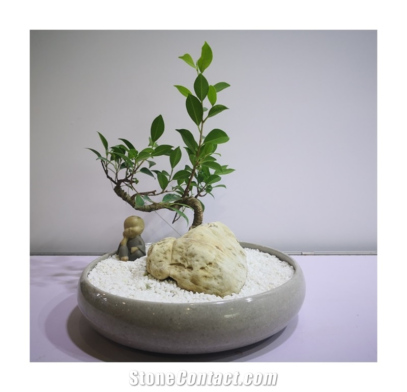 Marble Stone Desk Pots for Office Decoration