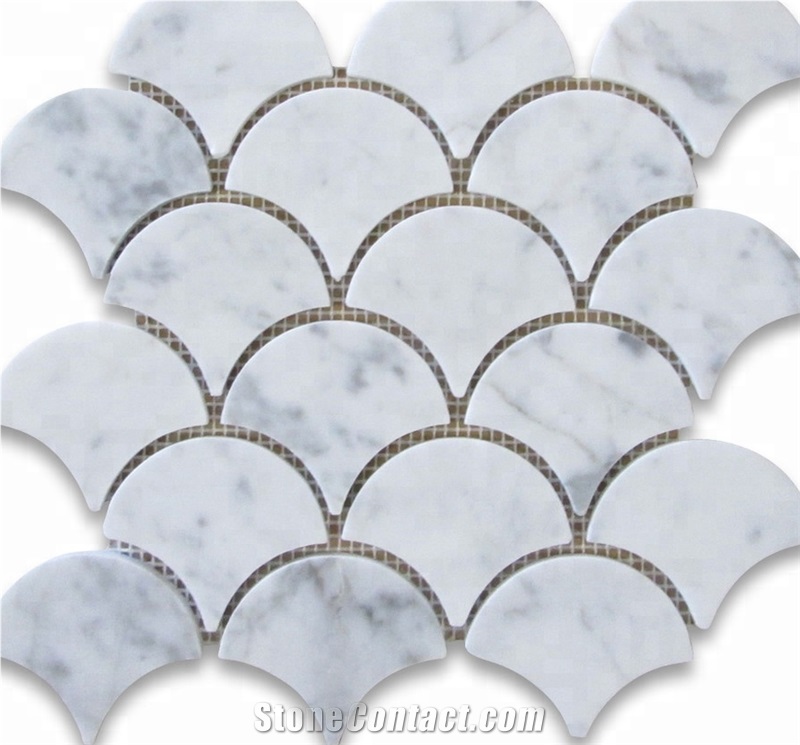 Bianco Cararra White Marble Mosaics