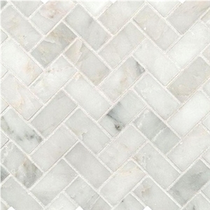 White Marble Herringbone Mosaic for Floor and Wall