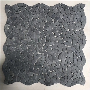 Tumbled Black Limestone Bathroom Mosaic Tile Price