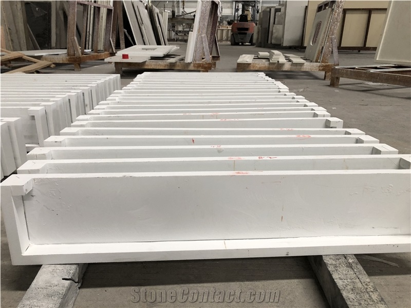Pure White Crushed Recycled Glass Bathroom Tops