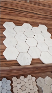 Mugla White Marble Honeycomb Mosaic