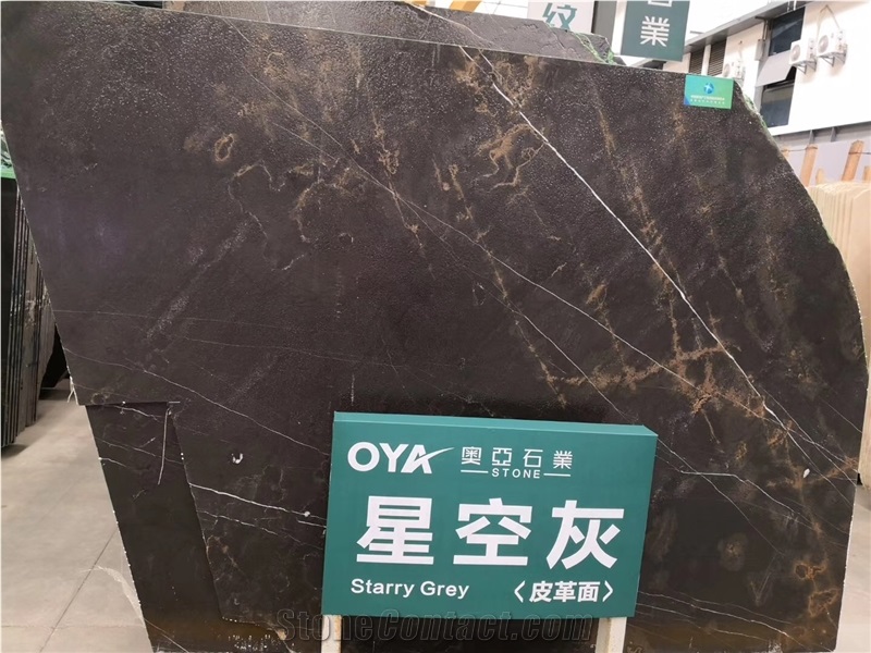 Starry Grey Material Flooring Polished Leather