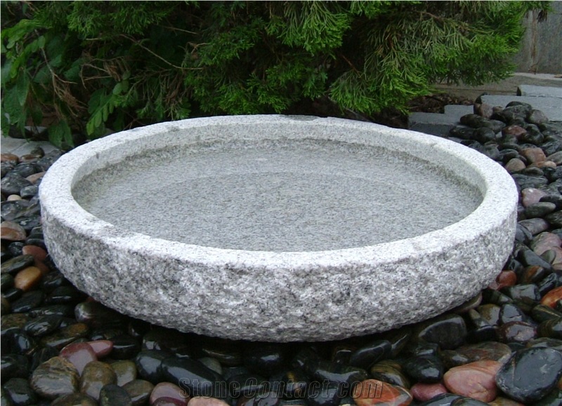 Granite Bird Bath Natural Stone Bird Dish Garden