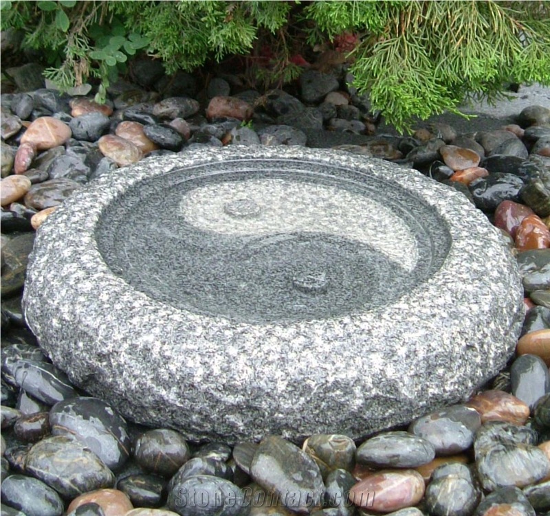 Granite Bird Bath Natural Stone Bird Dish Garden