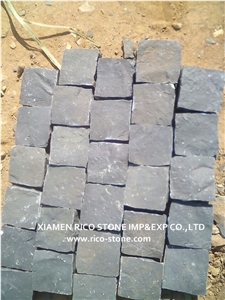 Basalt Zhangpu Black Granite Cubble,Pavers,Floor