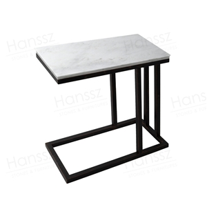 Metal Frame White Marble Table Top Side Tables