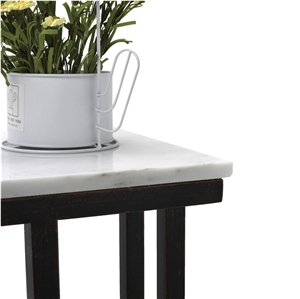Metal Frame White Marble Table Top Side Tables