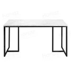 Custom Rectangular White Marble Table Metal Base