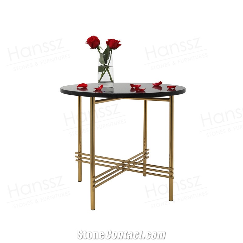 Round Marble Table Gold Mental Frame