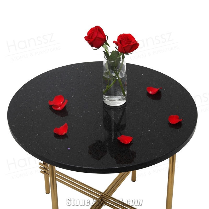Round Marble Table Gold Mental Frame