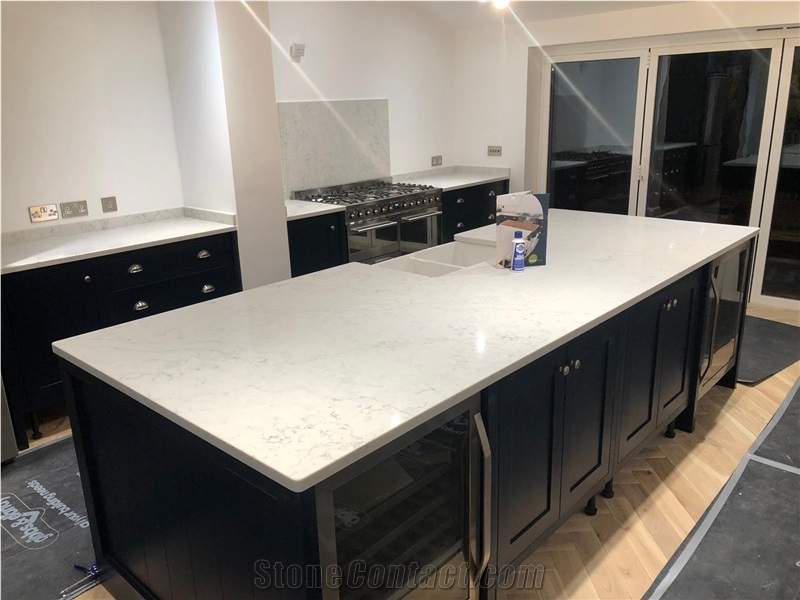 Noble Carrara Quartz Kitchen Worktops