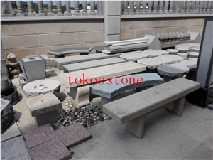 Granite Garden Stone Table and Chair/Bench