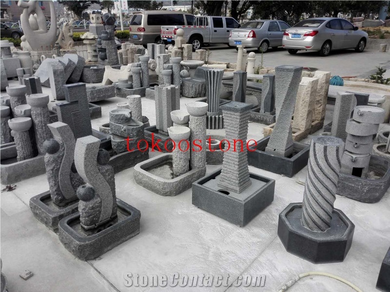 Natural Granite Stone Hand Carved Fountain