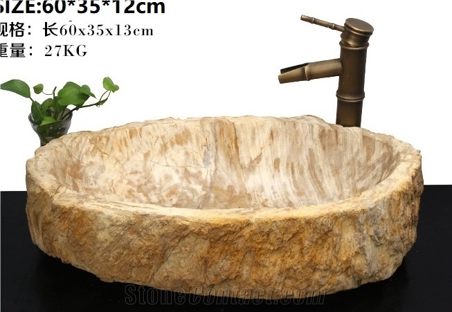 Petrifield Wood Sinks,Wooden Fossil Basin