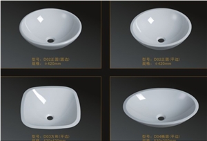 White Nano Glass Stone Drop in Bathroom Sinks