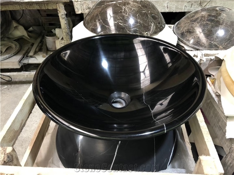 Chinese Nero Marquina Marble Sink