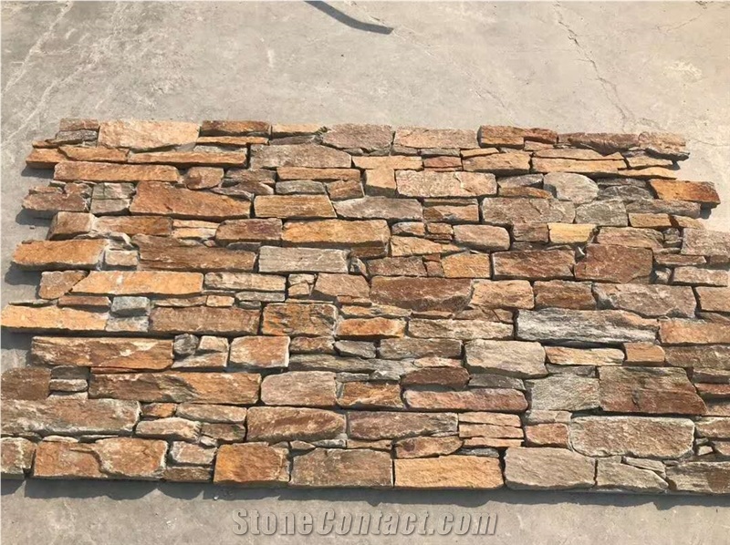 Rusty Cement Culture Stone Yellow Slate Panel