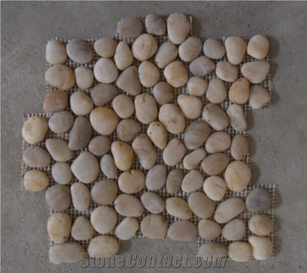 Yellow Pebbles Mosaic Used for Wall and Floor