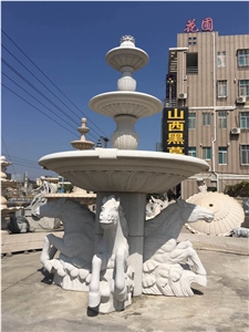 Sculptured Henan Yellow Limestone Fountains