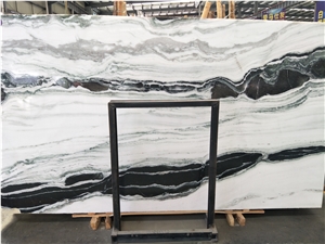 Panda White Marble with Black Vein Slabs and Tiles