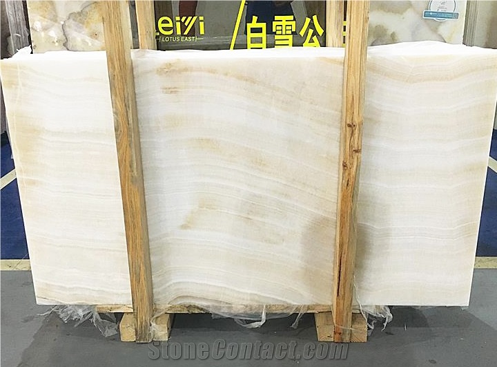 Backlit Vanila White Tiger Onyx for Walling Tiles