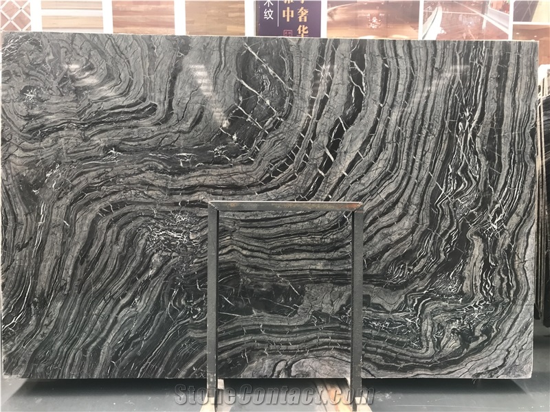 Black Ancient Wood Marble Countertop