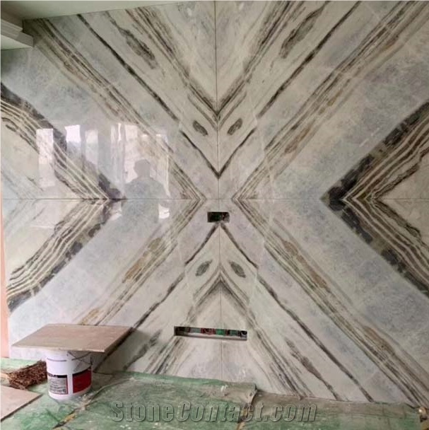 Chinese 2cm Natural Polished Blue Danube Marble