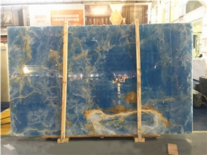 Iran Blue Onyx Slabs for Interior Decoration