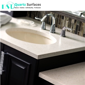 Artificial White Quartz Stone Slab for Bathroom Countertop