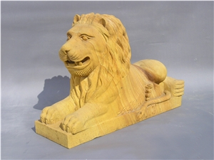 Sandstone Lion Sculptures Animal Stone Statues