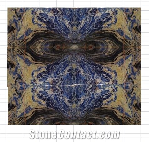 Blue Semi Precious Stones Slabs Sodalite Granite