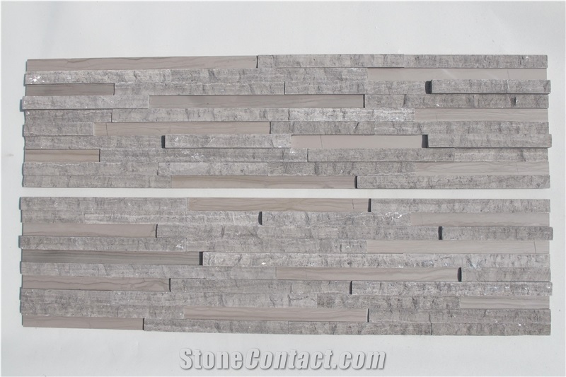 Es126pn Grey Wood Marble Culture Stone Wall Panel