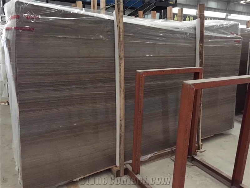 Brown Wooden Marble Polished Slabs for Wall Floor