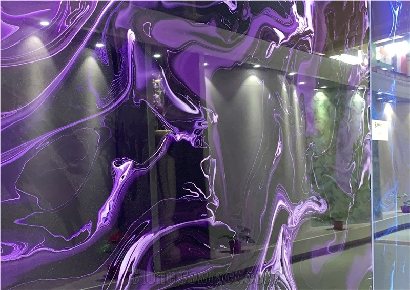 Purple Artificial Onyx Polished Slabs for Indoor